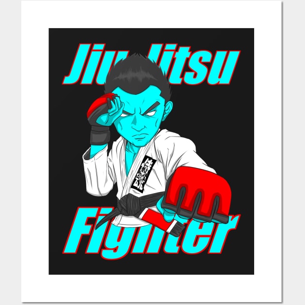 Jiu Jitsu Fighter BJJ MMA T-Shirt Wall Art by eokakoart